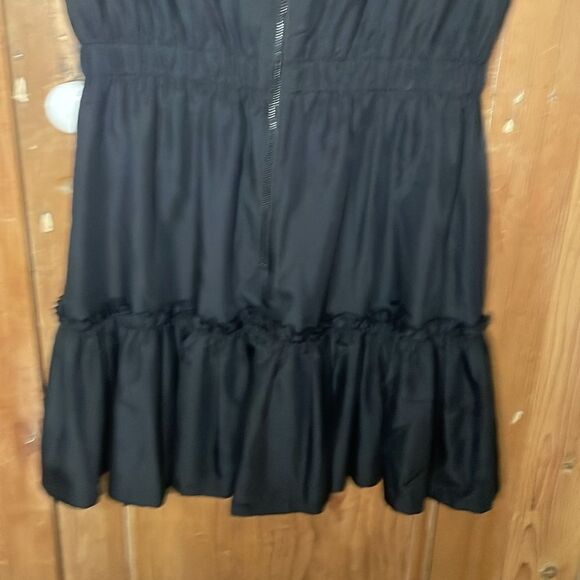 Alice + Olivia Garner Drop Shoulder Black Ruffle Mini Dress - Picture 9 of 9